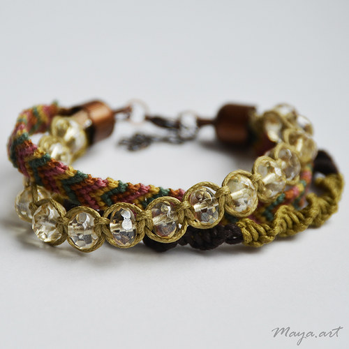 Hnědozelený náramek "EMBRACING BRACELET" — foto 2