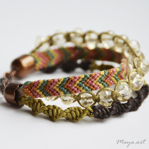 Hnědozelený náramek "EMBRACING BRACELET" — foto 3