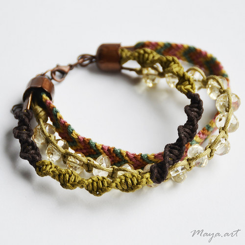 Hnědozelený náramek "EMBRACING BRACELET" — foto 4