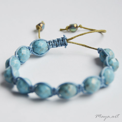 Modrý náramek "MACRAME BRACELET" — foto 3