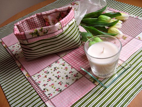 RŮŽOVÝ PATCHWORK na ZELENÉM PROUŽKU.... II. — foto 3