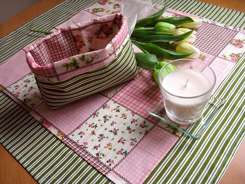 RŮŽOVÝ PATCHWORK na ZELENÉM PROUŽKU.... II. — foto 4