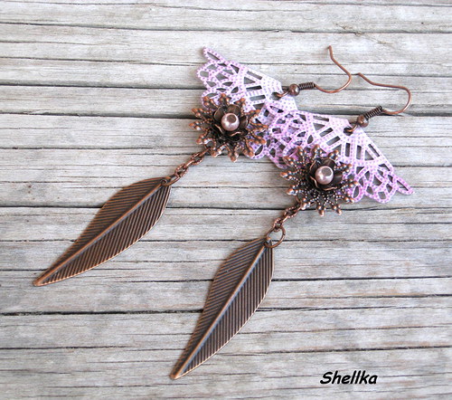 Náušnice ,,PINK FAN,, — foto 2