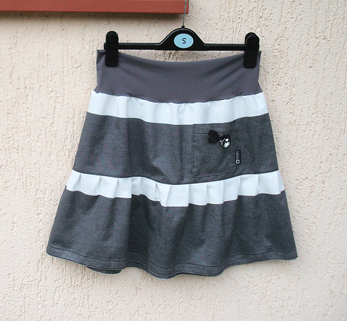 Gray skirt with cream — foto 4