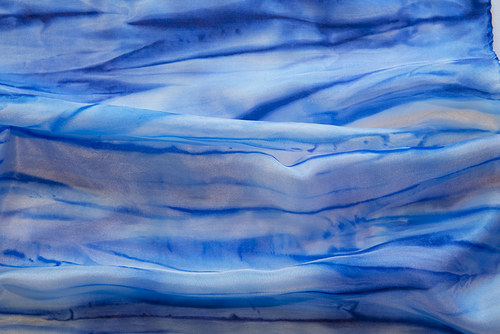 Hedvábná šála Blue Water Lilies — foto 4