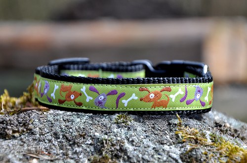 Obojek s pejsky - zelený 25 - 35 cm — foto 2