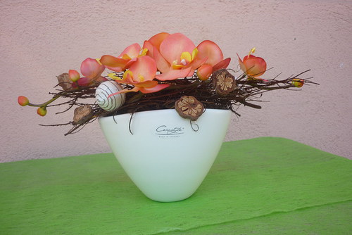 Oranžová orchidea- dekorace — foto 3