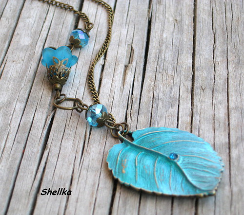 Náušnice ,,TURQUOISE LEAVES,, — foto 3