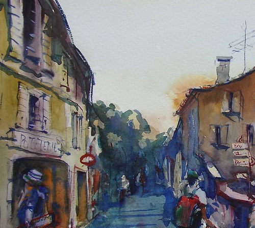 Z Moustiers,originální akvarel — foto 3