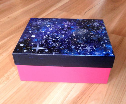 Malovaná velká krabička - galaxy — foto 3