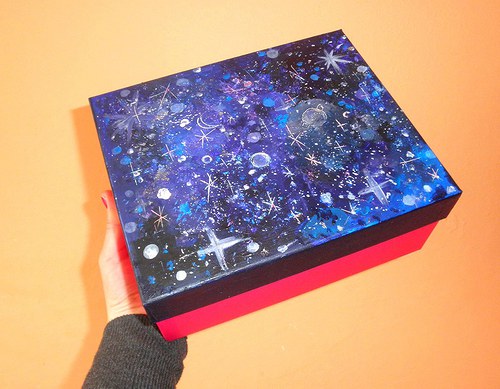 Malovaná velká krabička - galaxy — foto 5