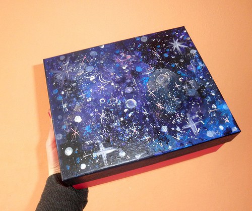 Malovaná velká krabička - galaxy — foto 6