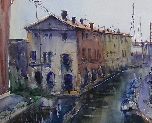 Port Grimaud,originální akvarel — foto 3
