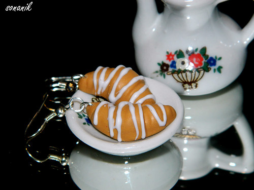 Náušnice croissant — foto 2