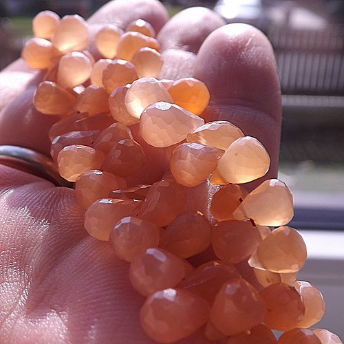 Měsíční kámen broskvový 7mm — foto 2