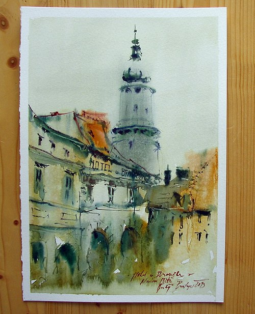 Hotel U Broučka,originální akvarel — foto 2