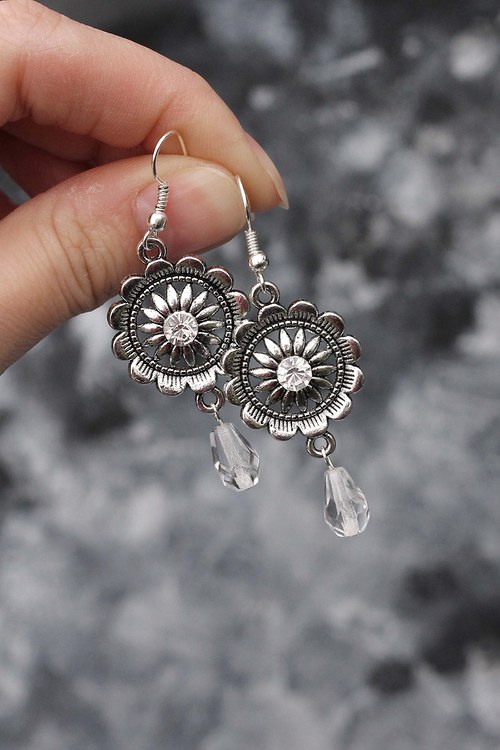 Clear - Flower in silver - náušnice* — foto 2