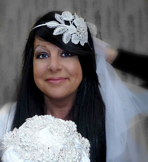 Svatební čelenka krajka Caroline — foto 3