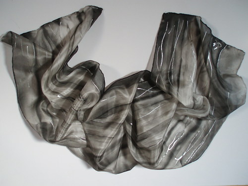 Hedvábná šála Saturn Grey 2 — foto 4