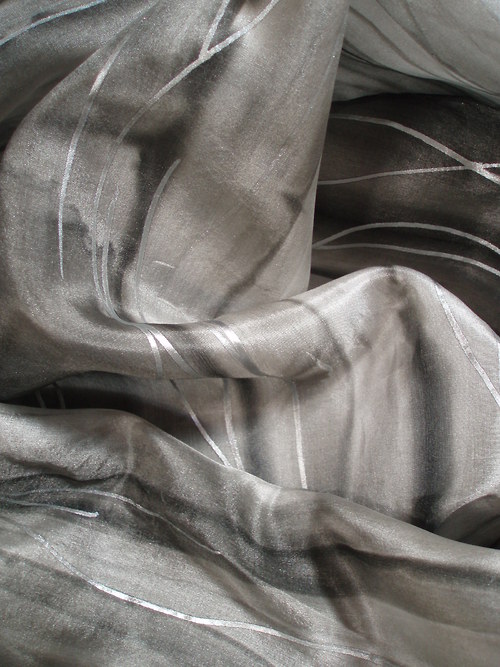 Hedvábná šála Saturn Grey 2 — foto 5