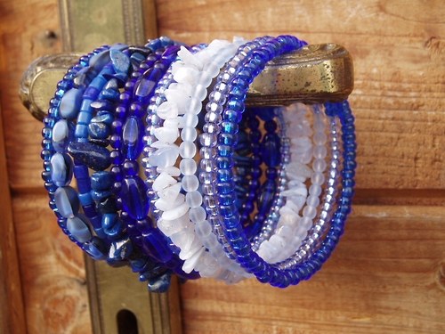 Náramek "Kobalt" s lapisem lazuli a chalcedonem... — foto 2