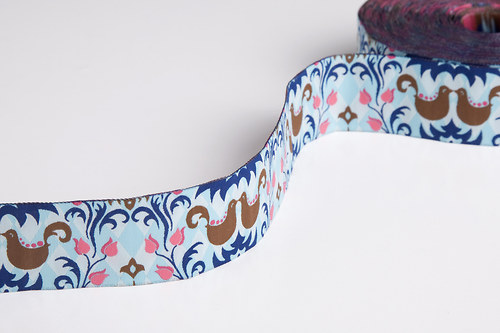 Stuha Light Aqua Birdie Damask — foto 2