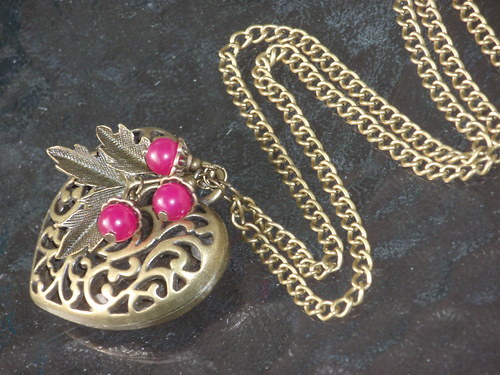Náhrdelník srdce s rose jadeitem — foto 2