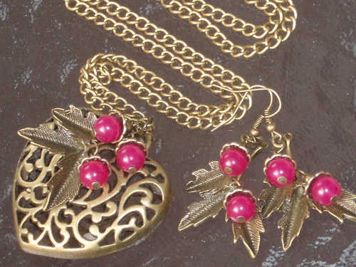 Náhrdelník srdce s rose jadeitem — foto 5