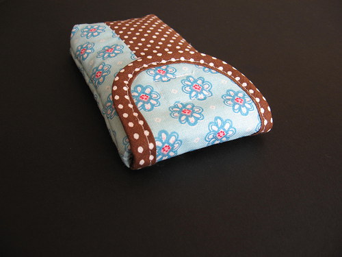 Obal na mobil - hnědá s tyrkysem — foto 2