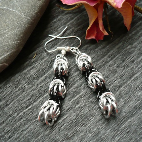 Byzantine silver & black náušnice — foto 2