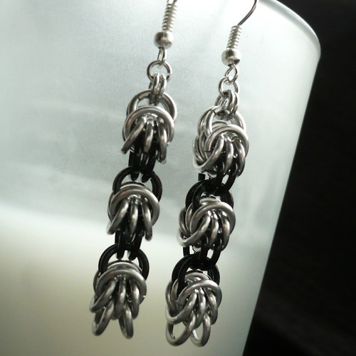 Byzantine silver & black náušnice — foto 3