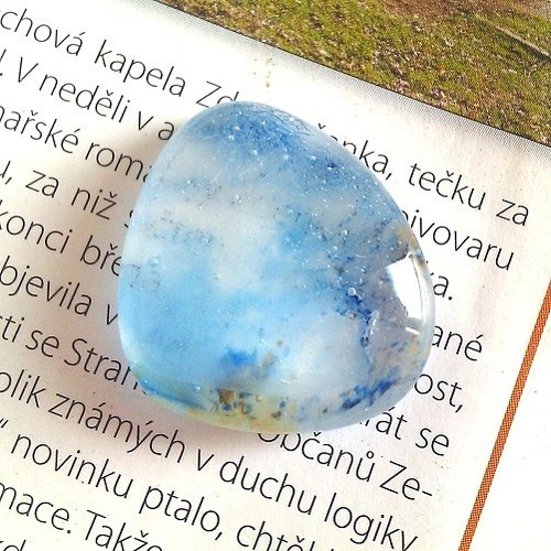 Světle modré malé sklo / 1628 — foto 3