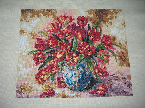 Kytice tulipánů-vyšívaný obraz — foto 2