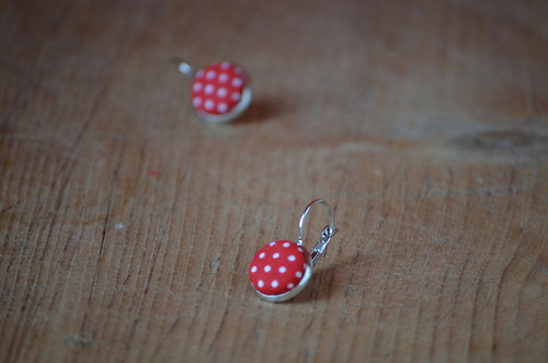 Red dots...buttonkové naušničky — foto 3