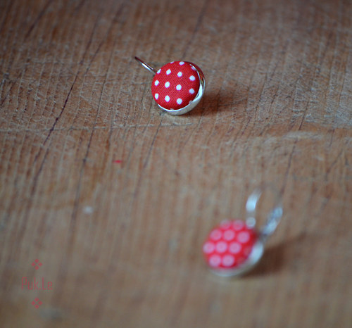 Red dots...buttonkové naušničky — foto 4