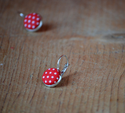 Red dots...buttonkové naušničky — foto 6