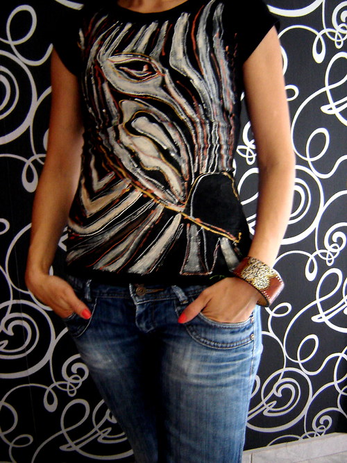 Rucne malovane tricko-zebra — foto 2