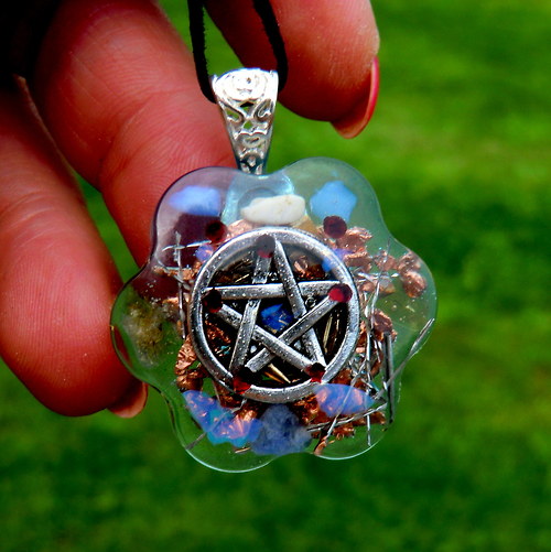 Orgonit * šperk * (K8) Měsíční Pentagram — foto 5