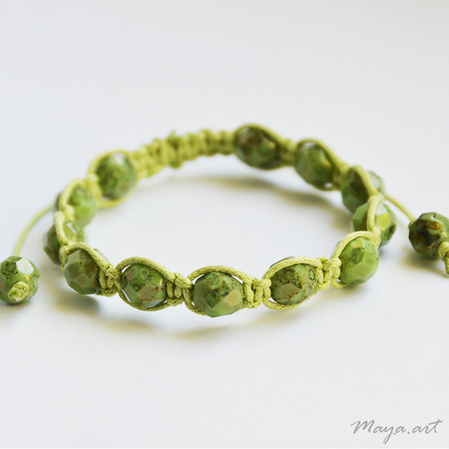 Zelený náramek "MACRAME BRACELET" — foto 3