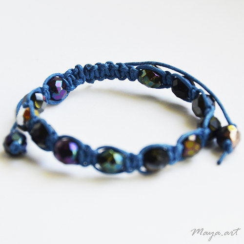 Tmavě modrý náramek "MACRAME BRACELET" — foto 2