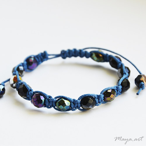 Tmavě modrý náramek "MACRAME BRACELET" — foto 3