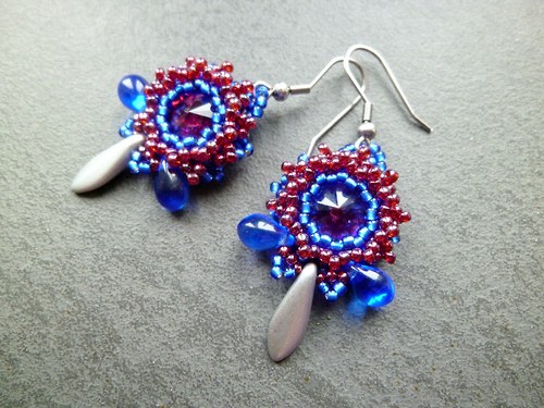 Swarovski rivoli "Dark blue & Raspberry" — foto 3