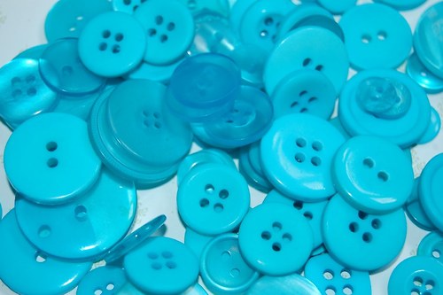 Knoflíčky 10 ks : tyrkysové — foto 3