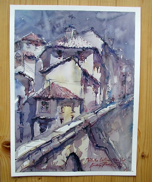 Labin,originální akvarel A4 — foto 2