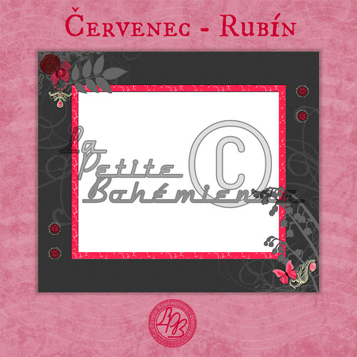 Ozdobný rámeček ČERVENEC - RUBÍN (Minisada 07) — foto 2