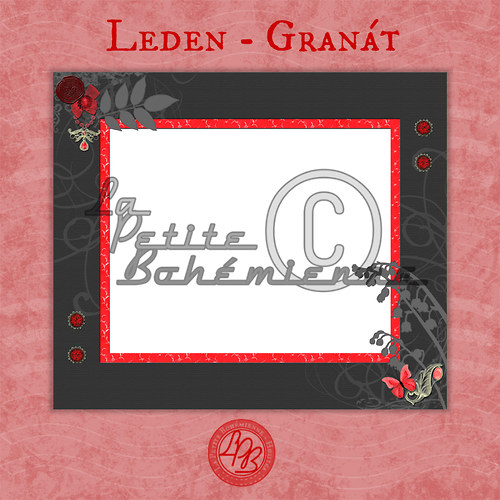 Ozdobný rámeček LEDEN - GRANÁT (Minisada 01) — foto 2