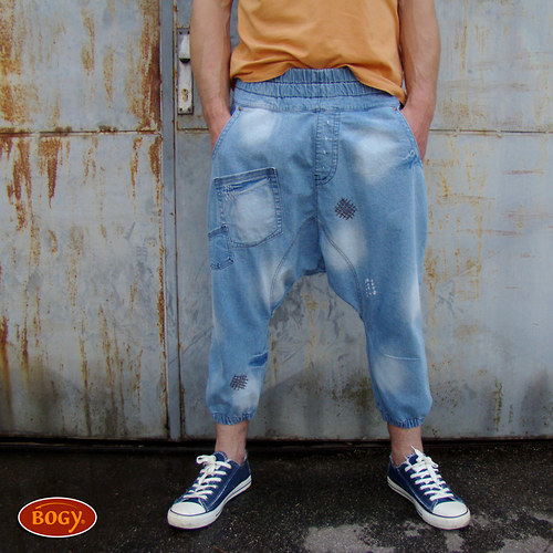 Unisex 7/8 rifle, turecké bermudy do gumy - 40/42 — foto 5