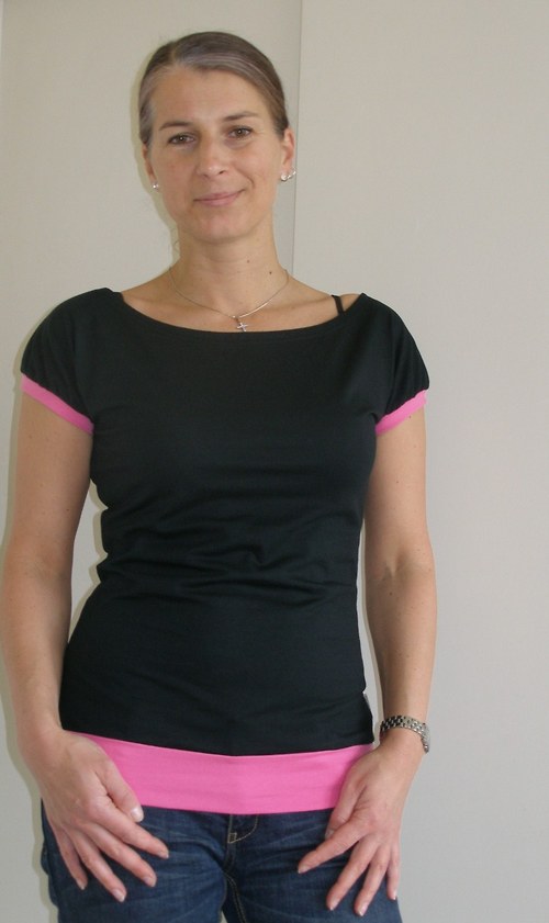 Černé s růžovou...vel.M... — foto 2