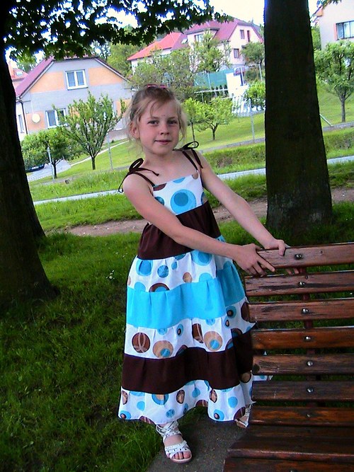 Šaty - Tyrkysovo Hnědé Bubliny — foto 2