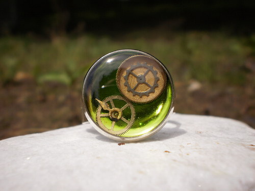 Zelený steampunkový prsten — foto 2